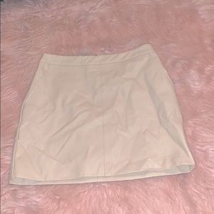Tan Leather Mini Skirt